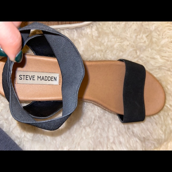 Steve Madden Bandi Elastic Cork Platform Wedges - Picture 6 of 7